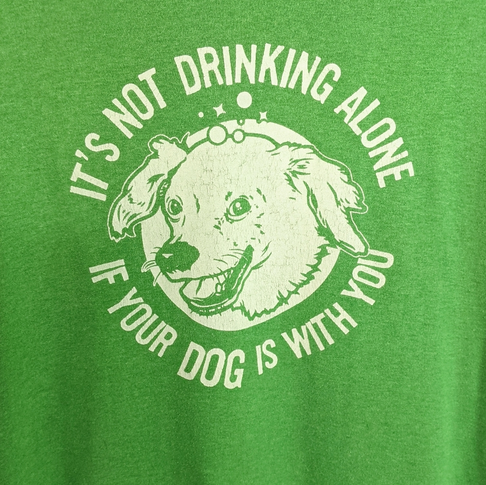 Drinking With Your Dog  Distressed Tee  L